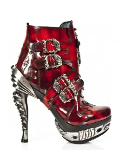 Sale New Rock Anke Boot Punk -ag005-C3
