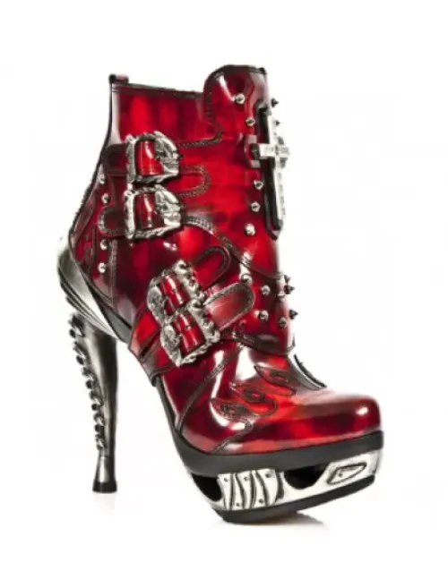 Sale New Rock Anke Boot Punk -ag005-C3