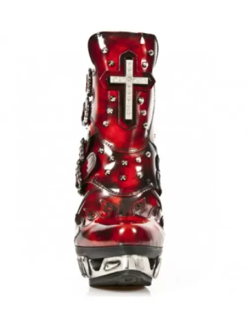Sale New Rock Anke Boot Punk -ag005-C3