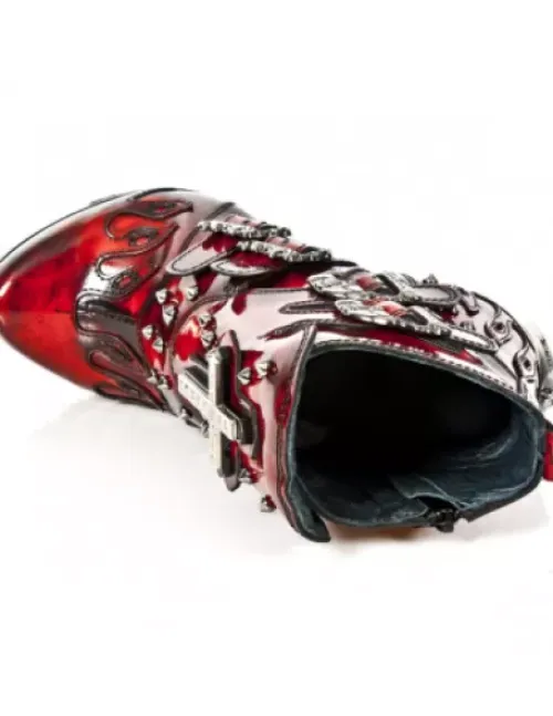 Sale New Rock Anke Boot Punk -ag005-C3