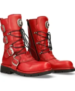 Clearance New Rock Boot Red Paning With ace -1473-12