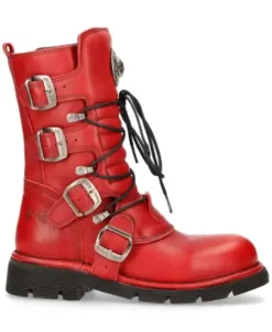 Clearance New Rock Boot Red Paning With ace -1473-12