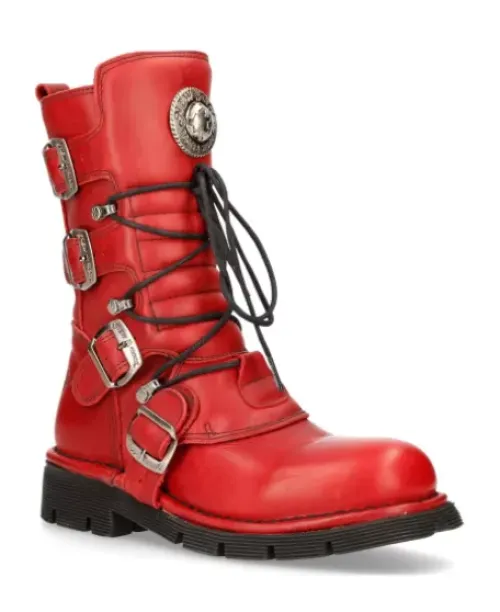 Clearance New Rock Boot Red Paning With ace -1473-12