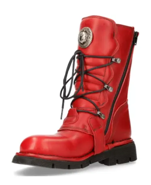 Clearance New Rock Boot Red Paning With ace -1473-12