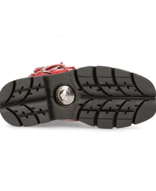 Clearance New Rock Boot Red Paning With ace -1473-12