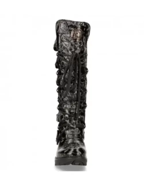 Outlet New Rock High Boot Trai -Tr004-C2